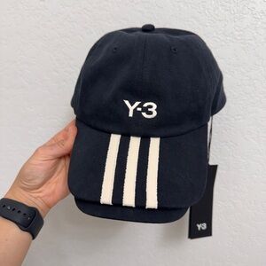 Y-3 Black and White Cap